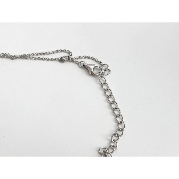 Minimalist Jumbo Cubic Zirconia Ornate Sterling Silver Vintage Pendant Necklace - Picture 13 of 16